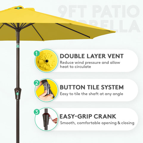 JEAREY push-button tilt umbrella offers adjustable sun protection