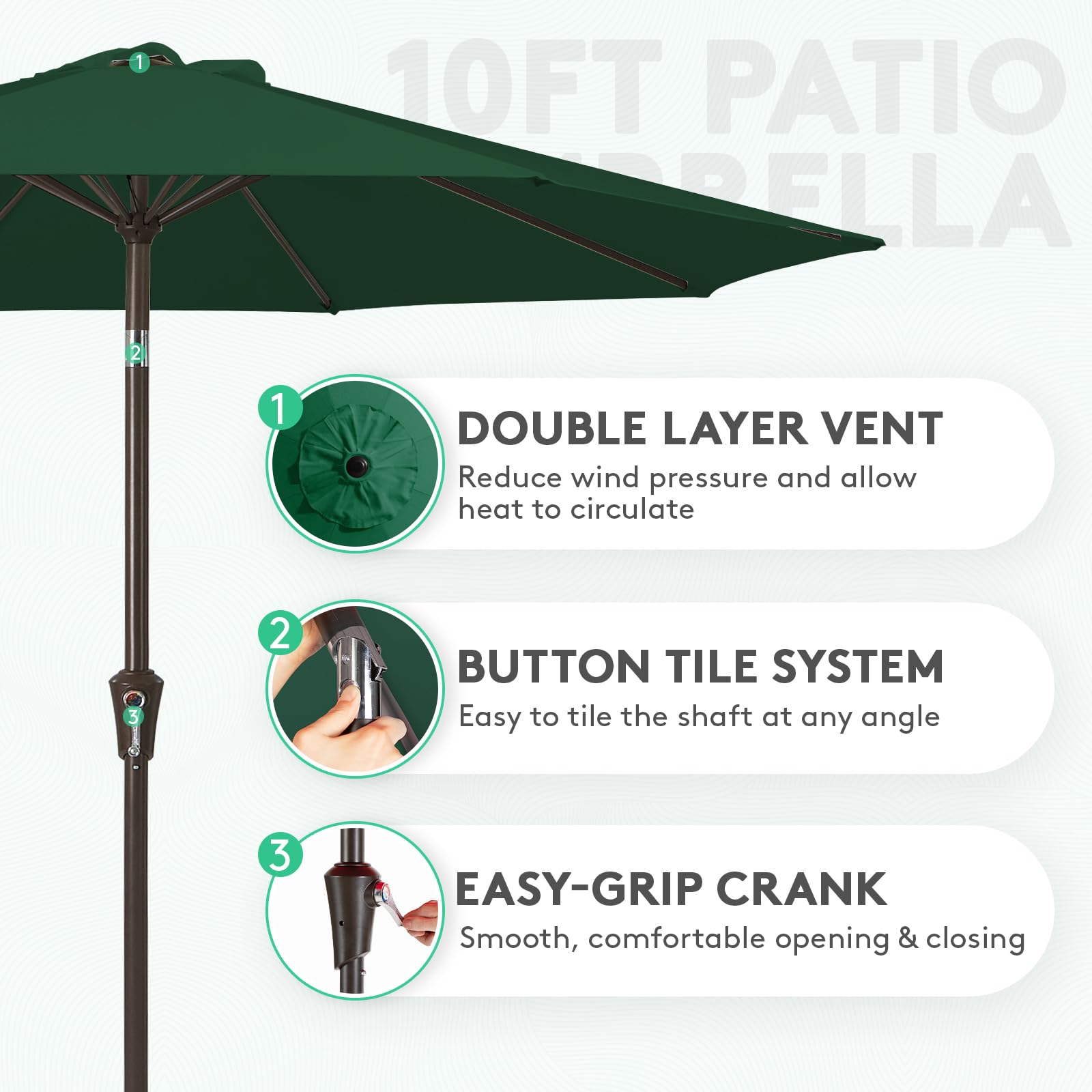 JEAREY push-button tilt lets you adjust shade with one hand.