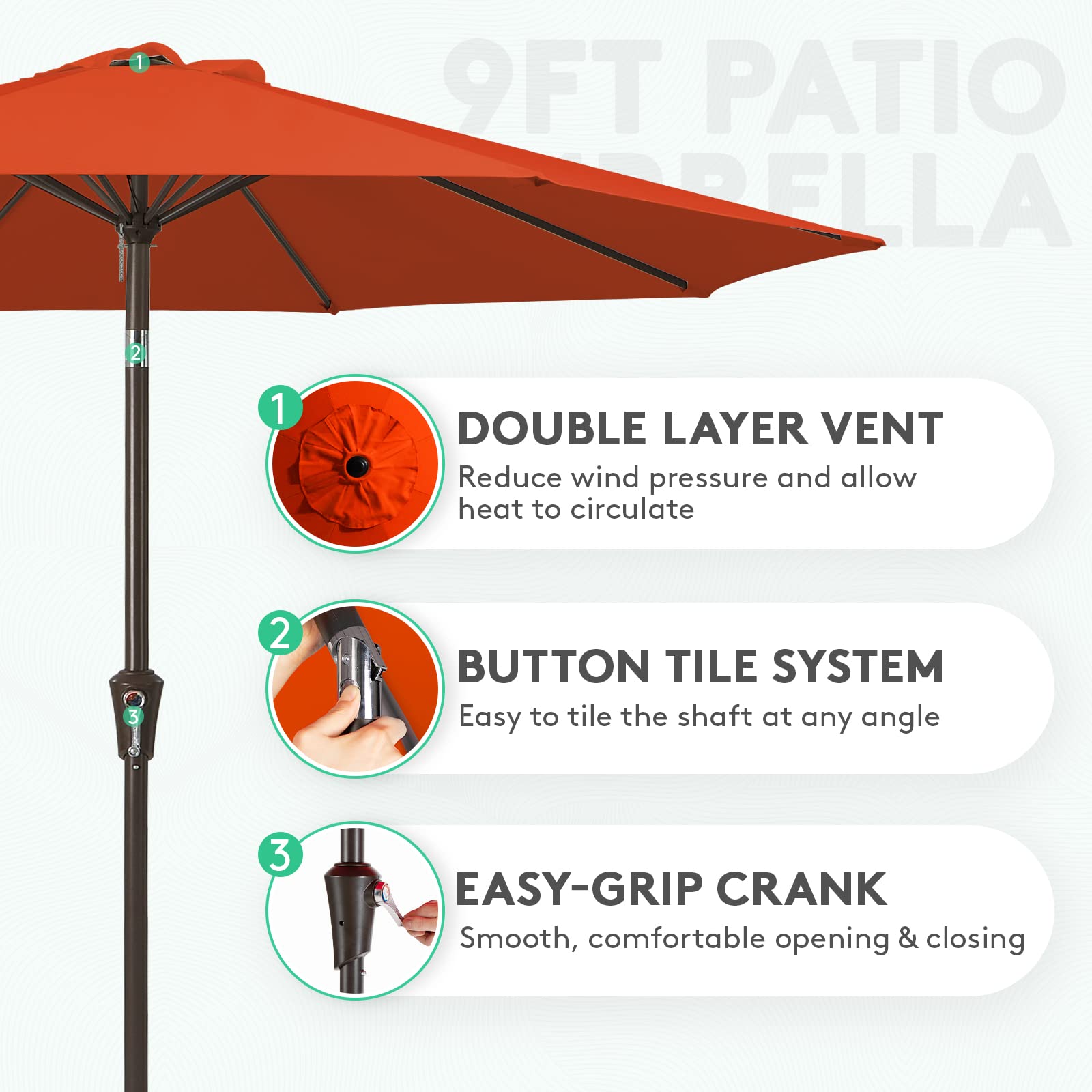JEAREY push-button tilt for quick shade adjustment