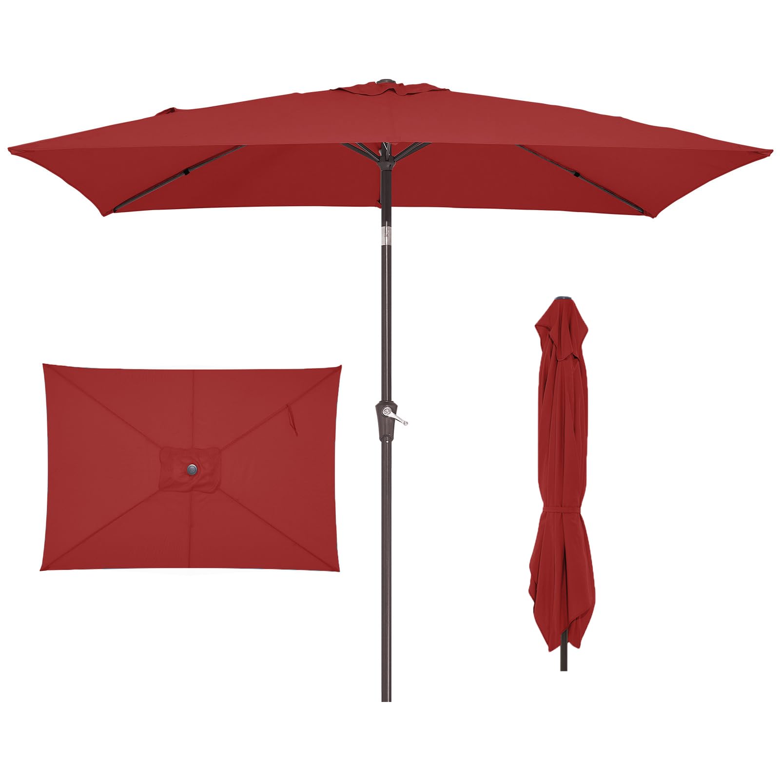 JEAREY rectangle patio umbrella with wide shade for table and chairs