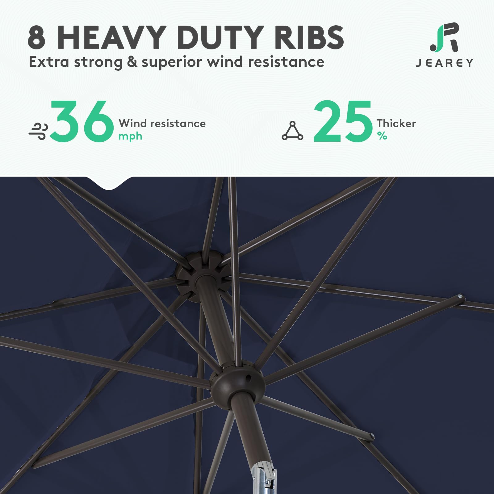 JEAREY rust-free powder-coated pole resists corrosion for lasting use