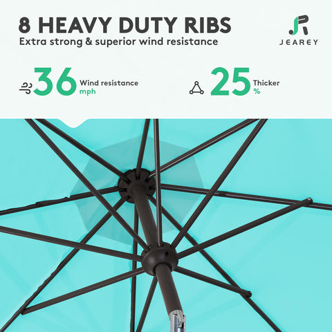 JEAREY rust-free powder-coated pole resists corrosion for long-lasting outdoor use.