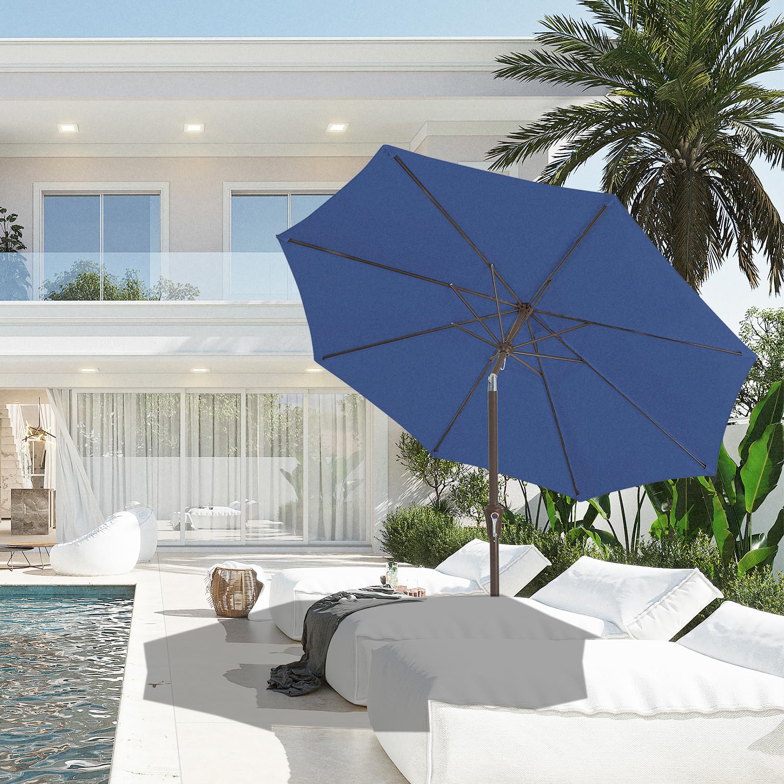 JEAREY umbrella-8-ribs sturdy frame enhances stability.