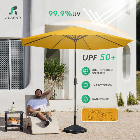Eight-rib iron frame of JEAREY umbrella ensures stability.