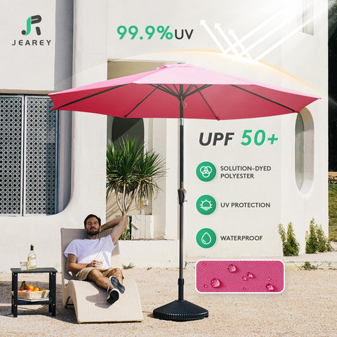 JEAREY crank-operated umbrella for easy opening and closing