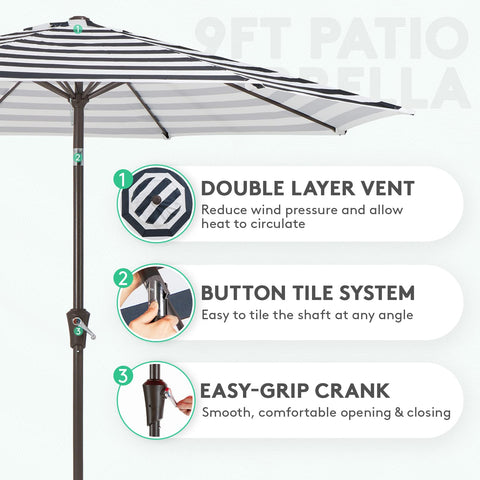 JEAREY umbrella in crank-opening action for quick setup