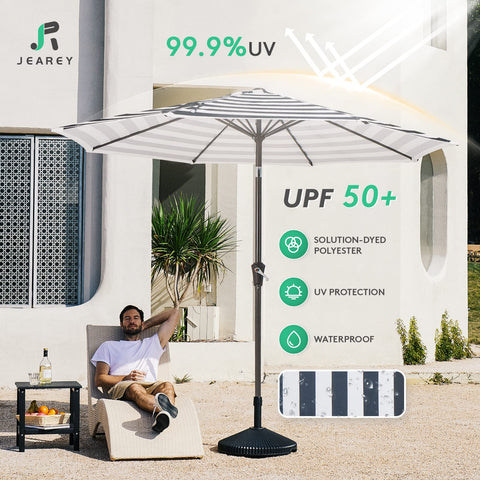 JEAREY umbrella with push-button tilt for adjustable shade