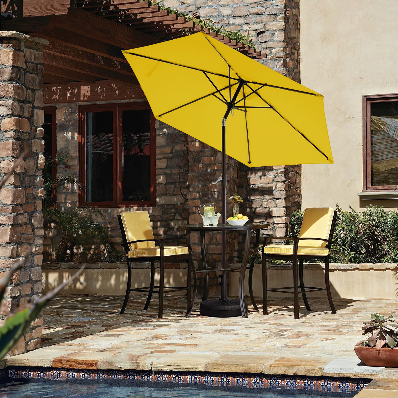 JEAREY tilt-button feature adjusts sun angle for comfortable seating