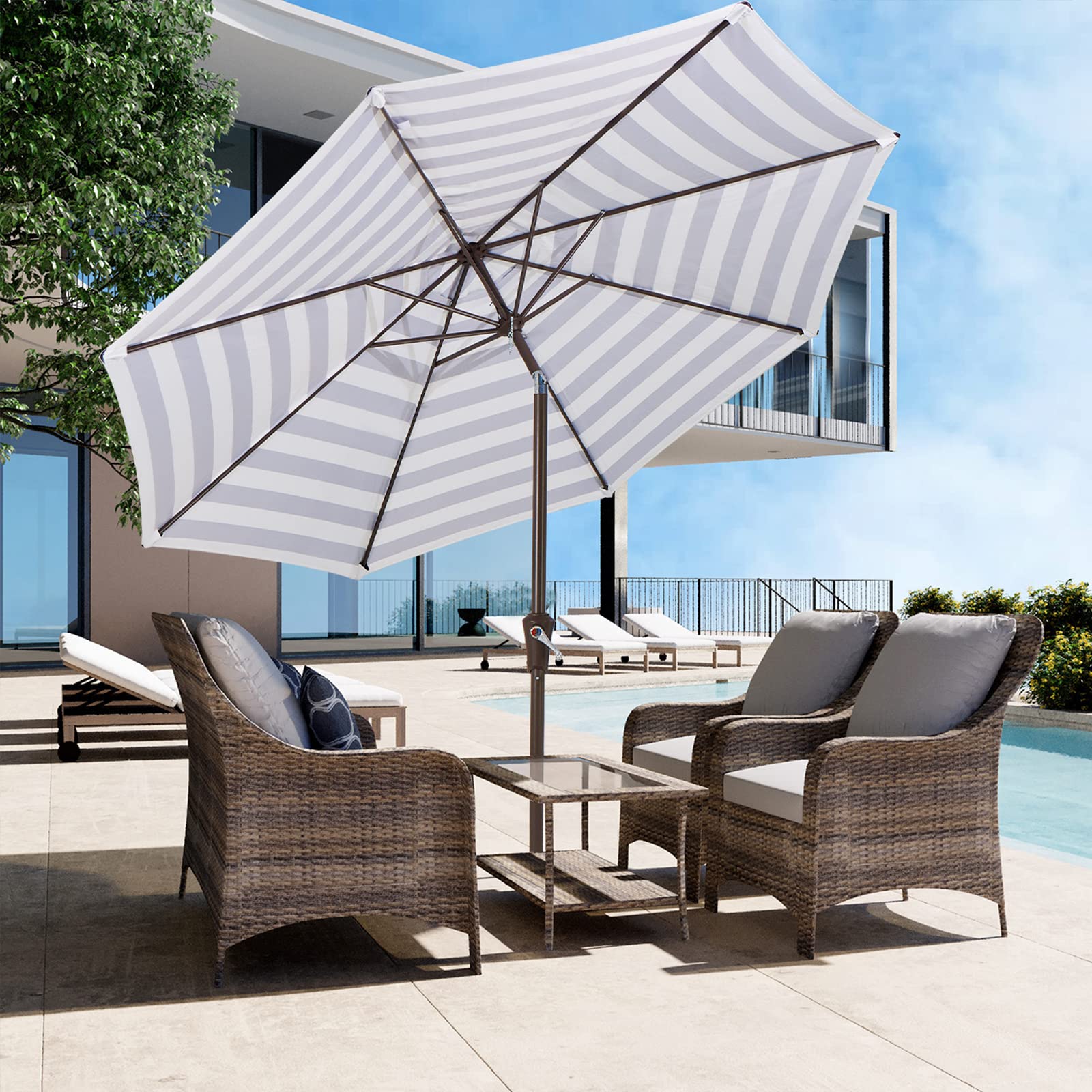 JEAREY vented double-layer canopy stabilizes on breezy days