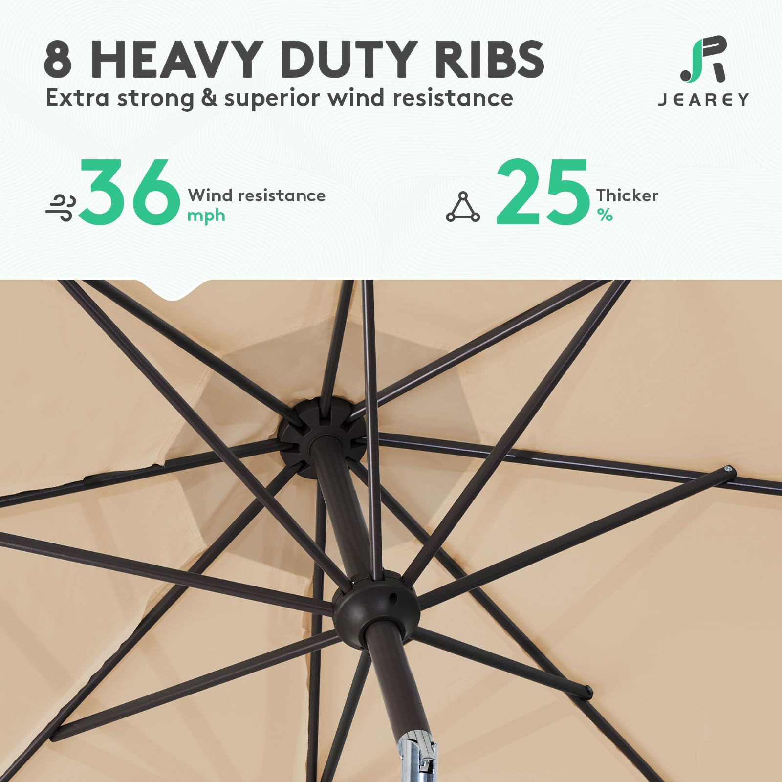 JEAREY wind vent at canopy top promotes airflow and comfort
