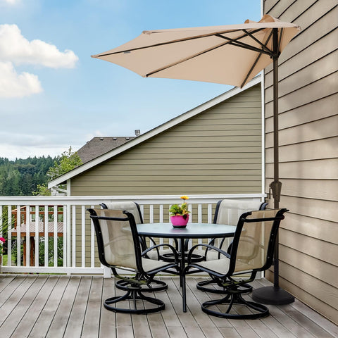 JEAREY wall-mounted half umbrella fits neatly against the wall