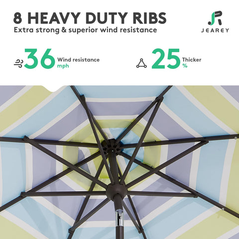 JEAREY water- and UV-resistant canopy keeps shade intact.