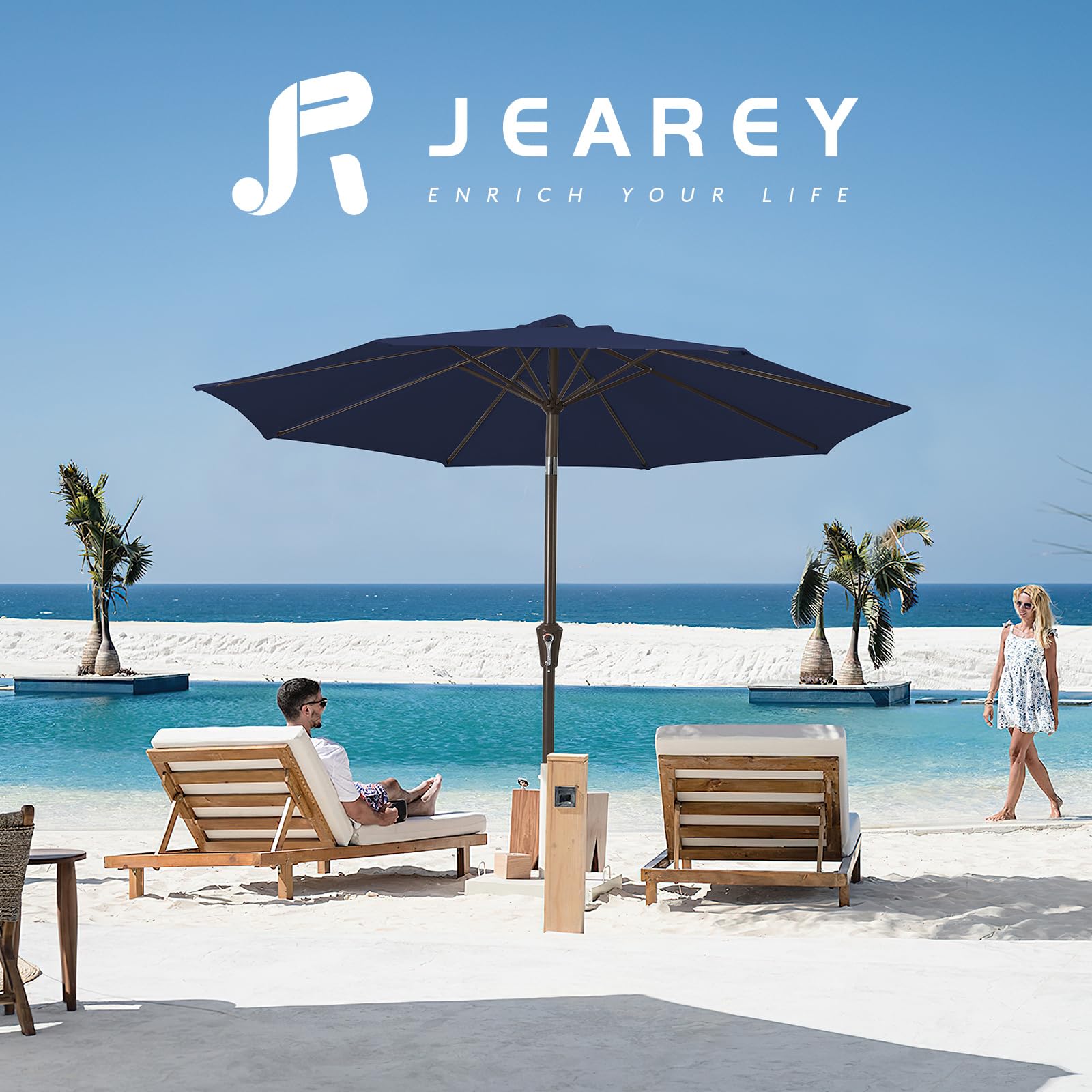 JEAREY waterproof fabric canopy keeps shade area dry in light rain