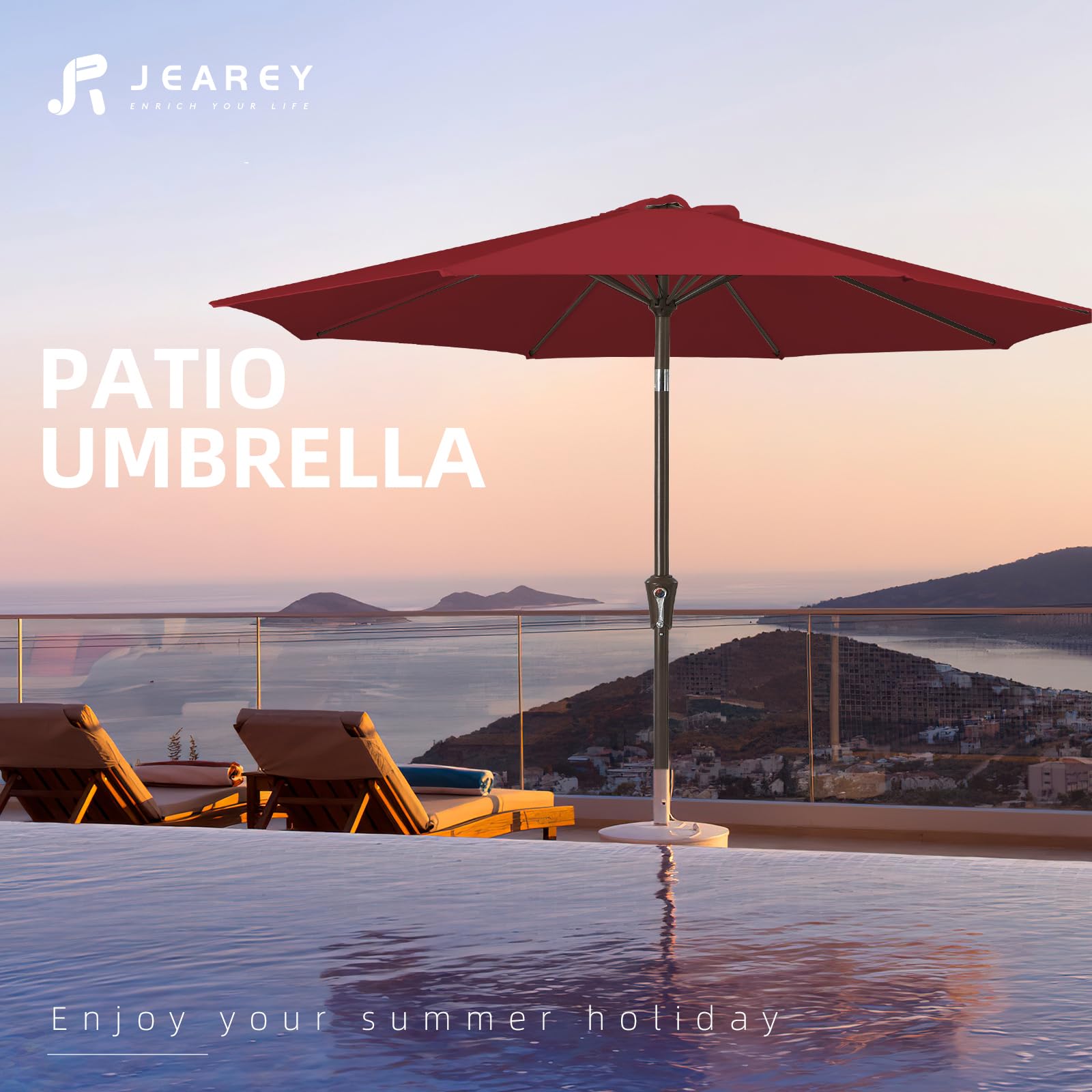 JEAREY waterproof canopy for outdoor shade and rain shedding