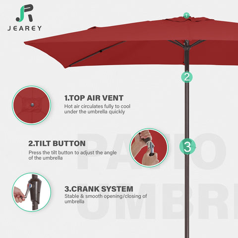 JEAREY wide shade area under canopy ideal for outdoor meals
