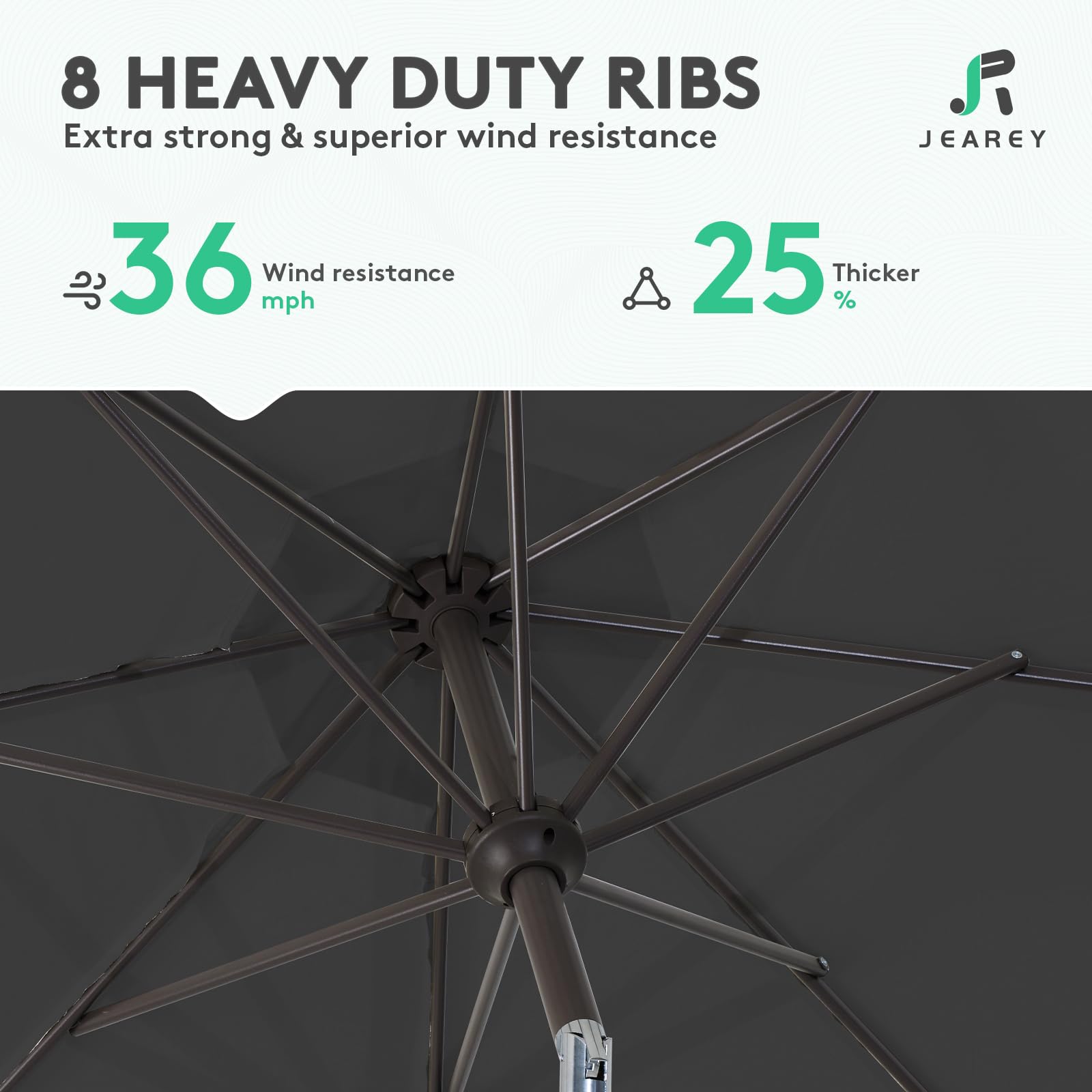 JEAREY wind vent design promotes airflow under the canopy