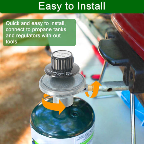 JEASOM portable grill setup image shows easy direct 1 lb cylinder connection