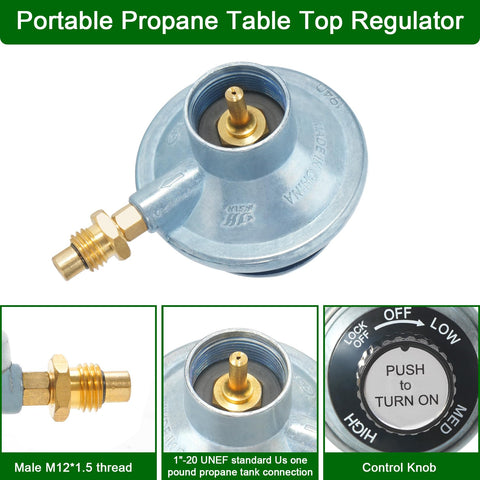 JEASOM regulator knob detail enables smooth, adjustable flame control for consistent cooking