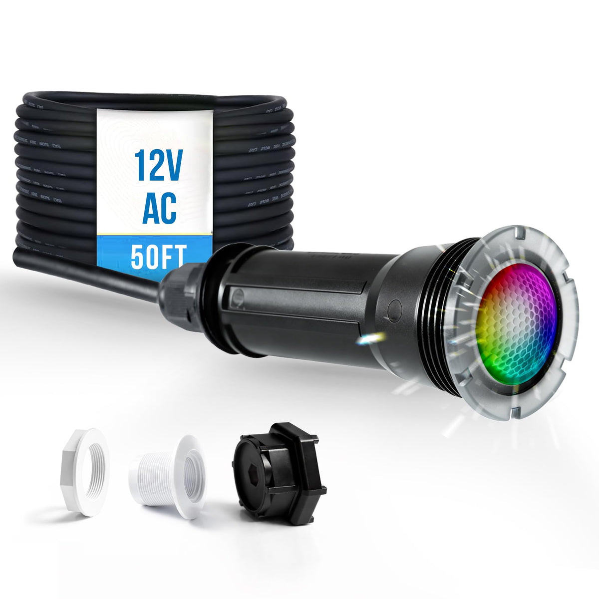 Jeavle 1.5-inch LED pool light front view shows crisp, energy-efficient illumination.