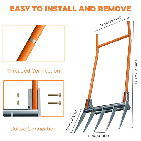 Jebosam Broadfork 5-tine design for fast, efficient digging