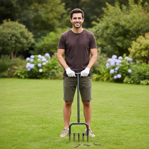 Jebosam lawn loosener helps air and water reach roots more effectively.