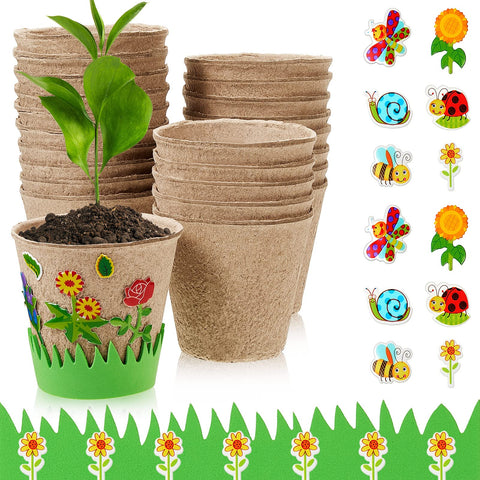 Jecery 12-set garden paper craft pots for creative decorating and personalized mini planters