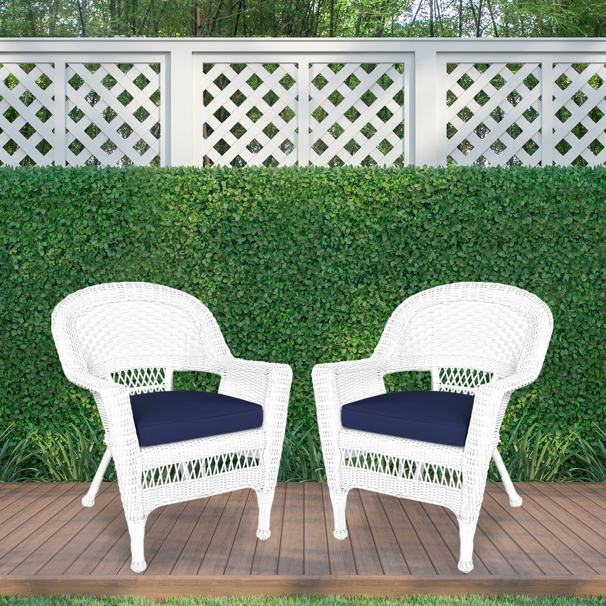 Jeco wicker chair steel frame close-up highlights durability and sturdy support.