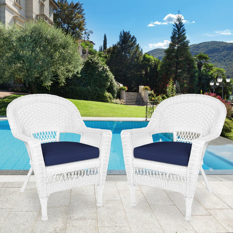 Jeco weather-resistant wicker chair resists fading in warm sun.