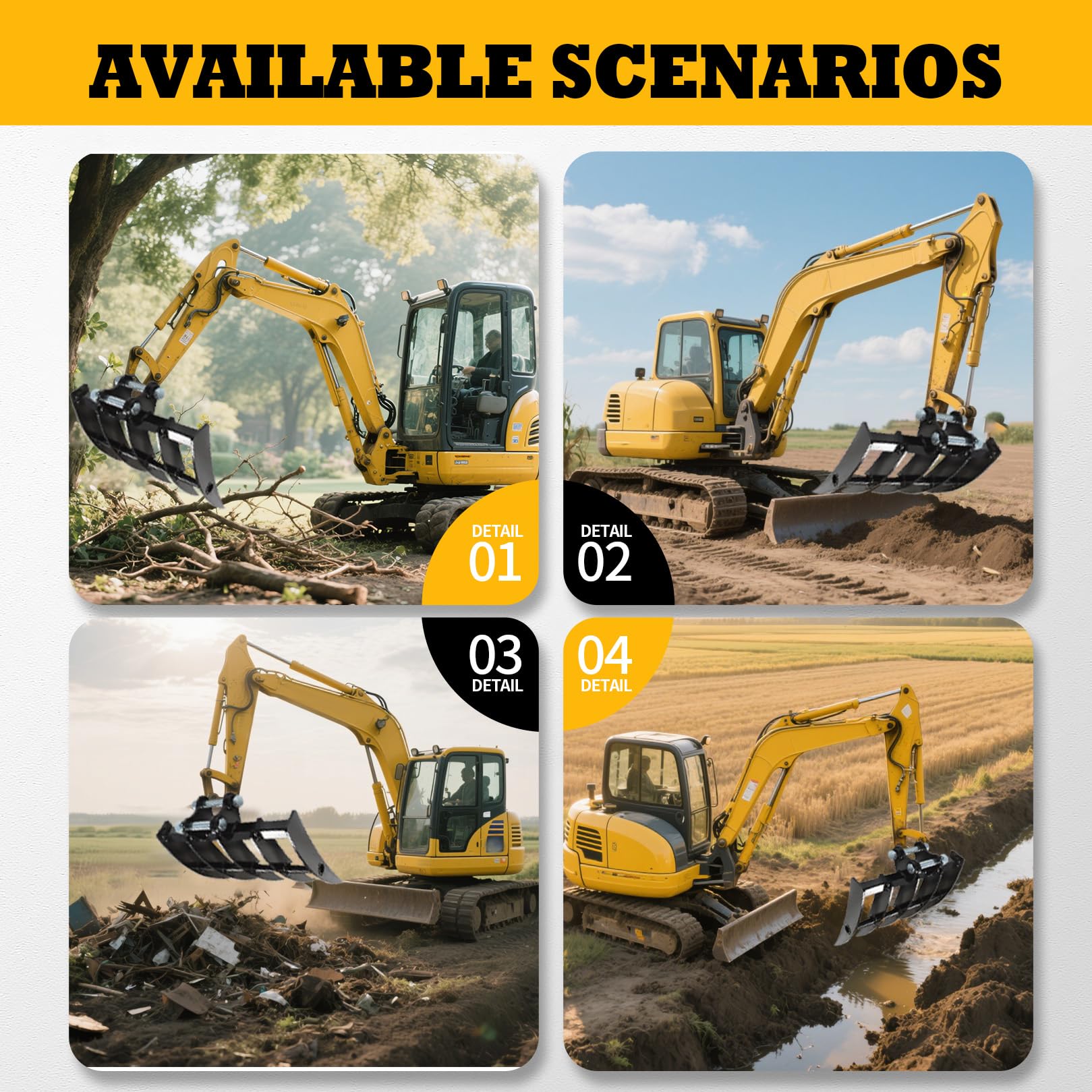 Jecoupoon backhoe rake centered at 90mm for secure attachment and compatibility.