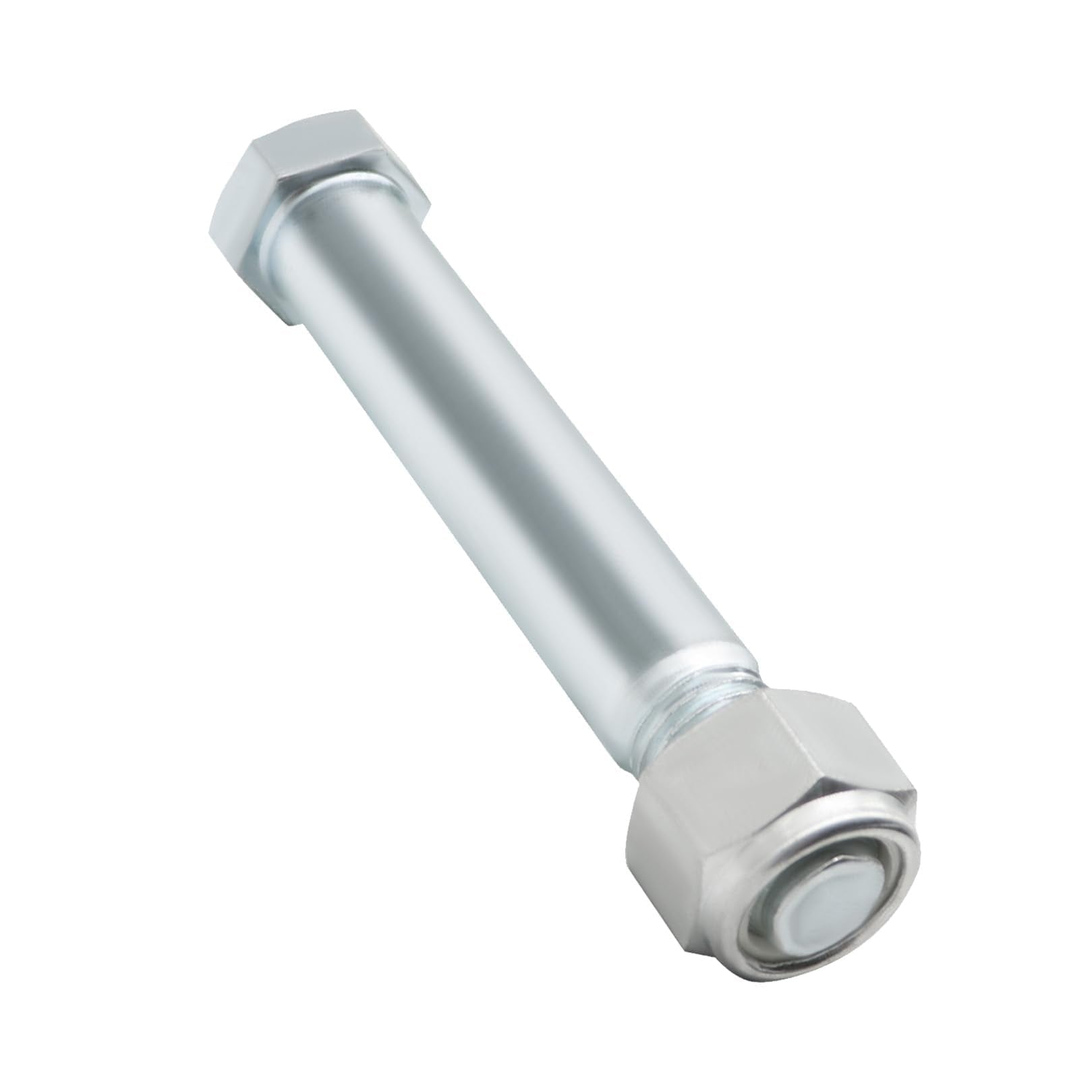 Jecoupoon mini excavator pins pair demonstrating secure fit and quick-release potential.