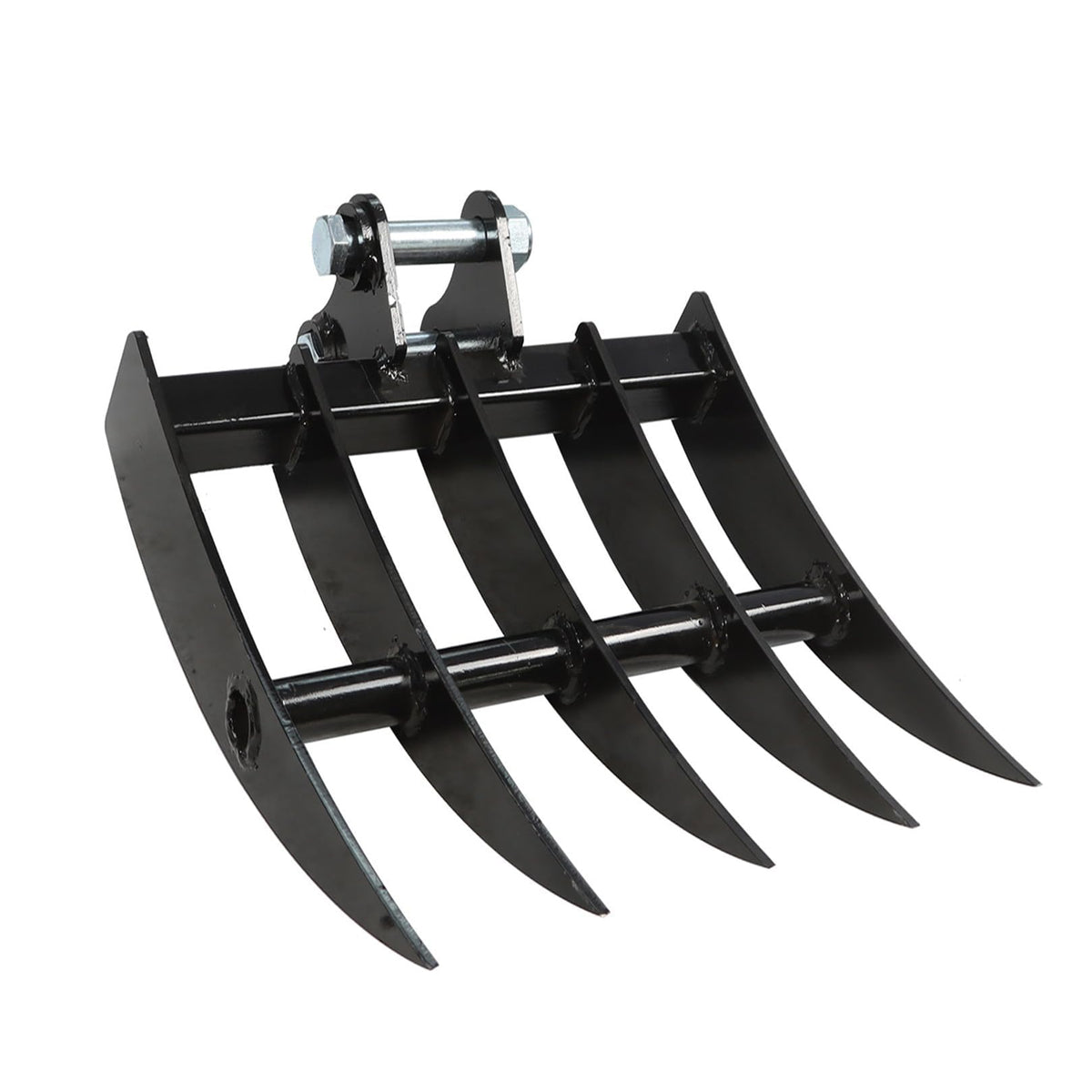 Jecoupoon mini excavator wide backhoe rake with 90mm span for faster soil tasks.