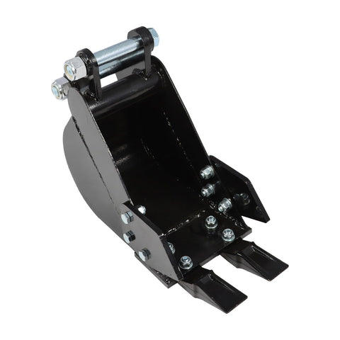 Jecoupoon 200mm narrow trenching bucket on a mini excavator for precise trenching.