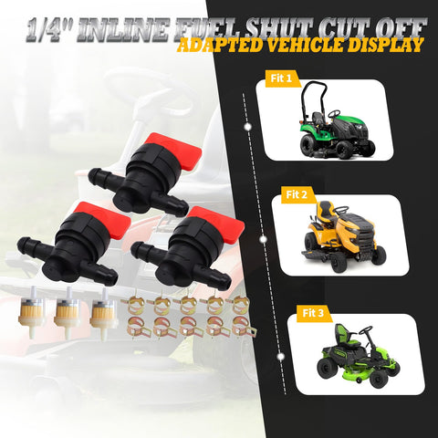 Jecoupoon used on a riding lawn mower fuel line for easy integration