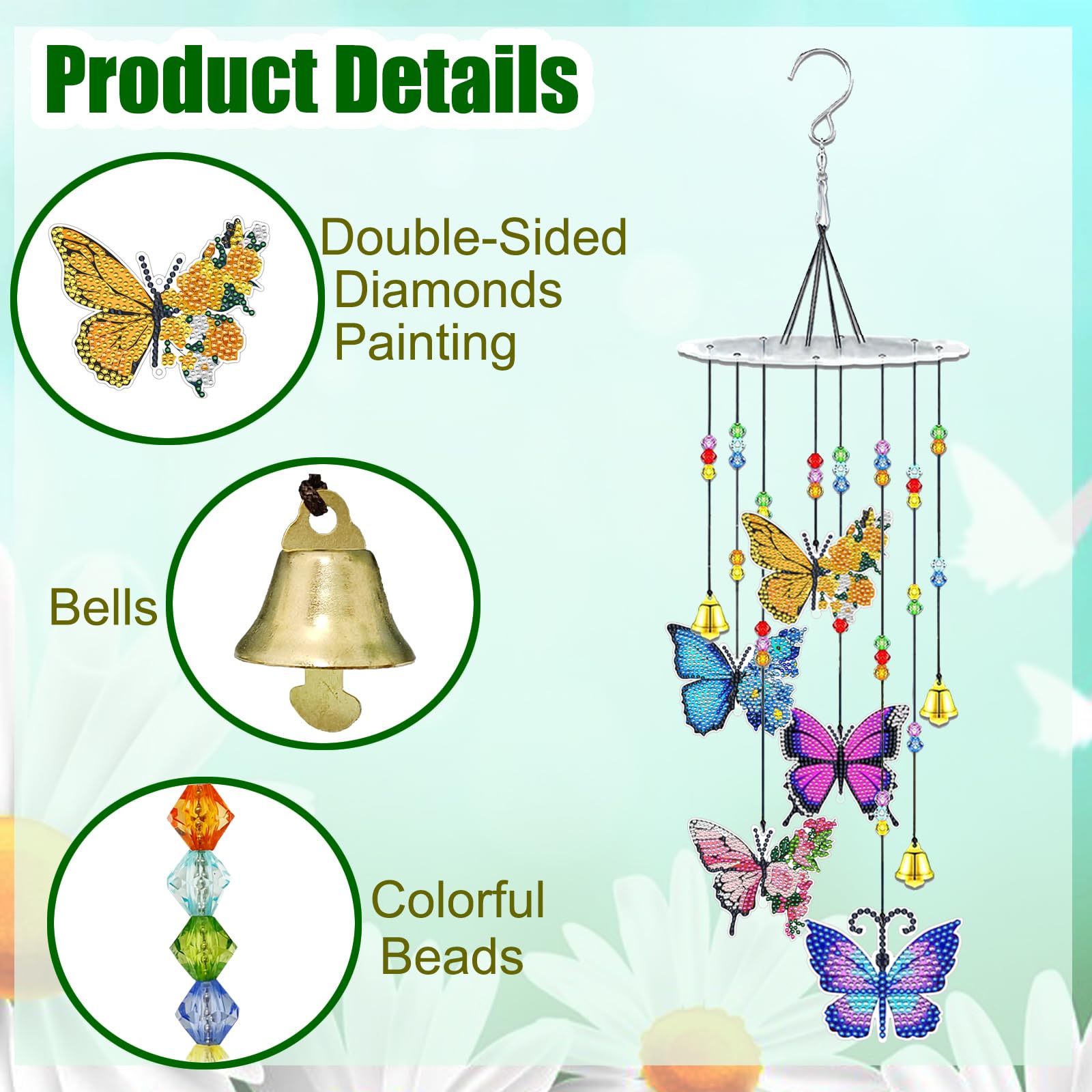 JeCuiK butterfly diamond painting suncatcher encourages calm crafting