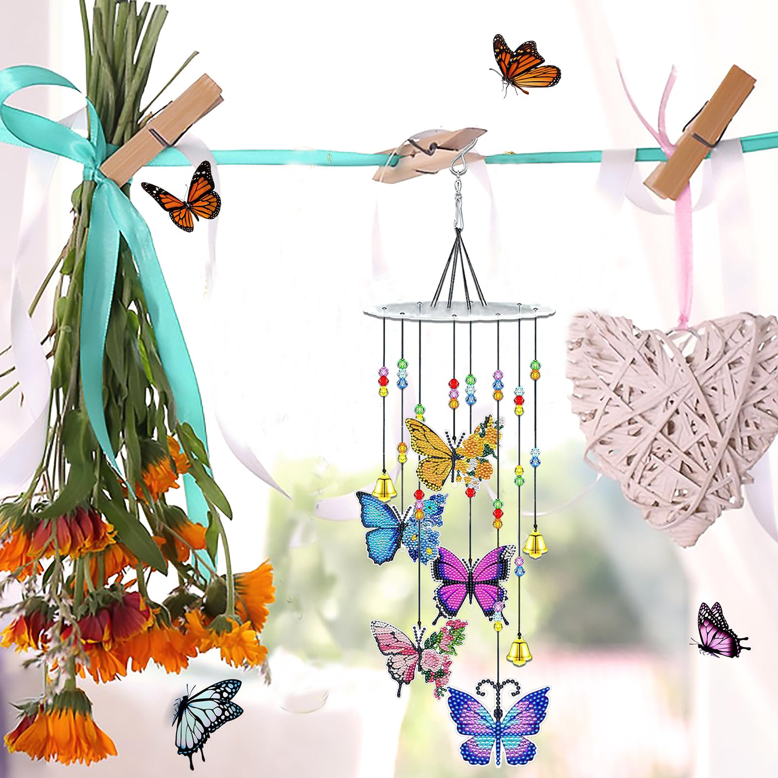 JeCuiK butterfly kit includes beads and cords for easy assembly
