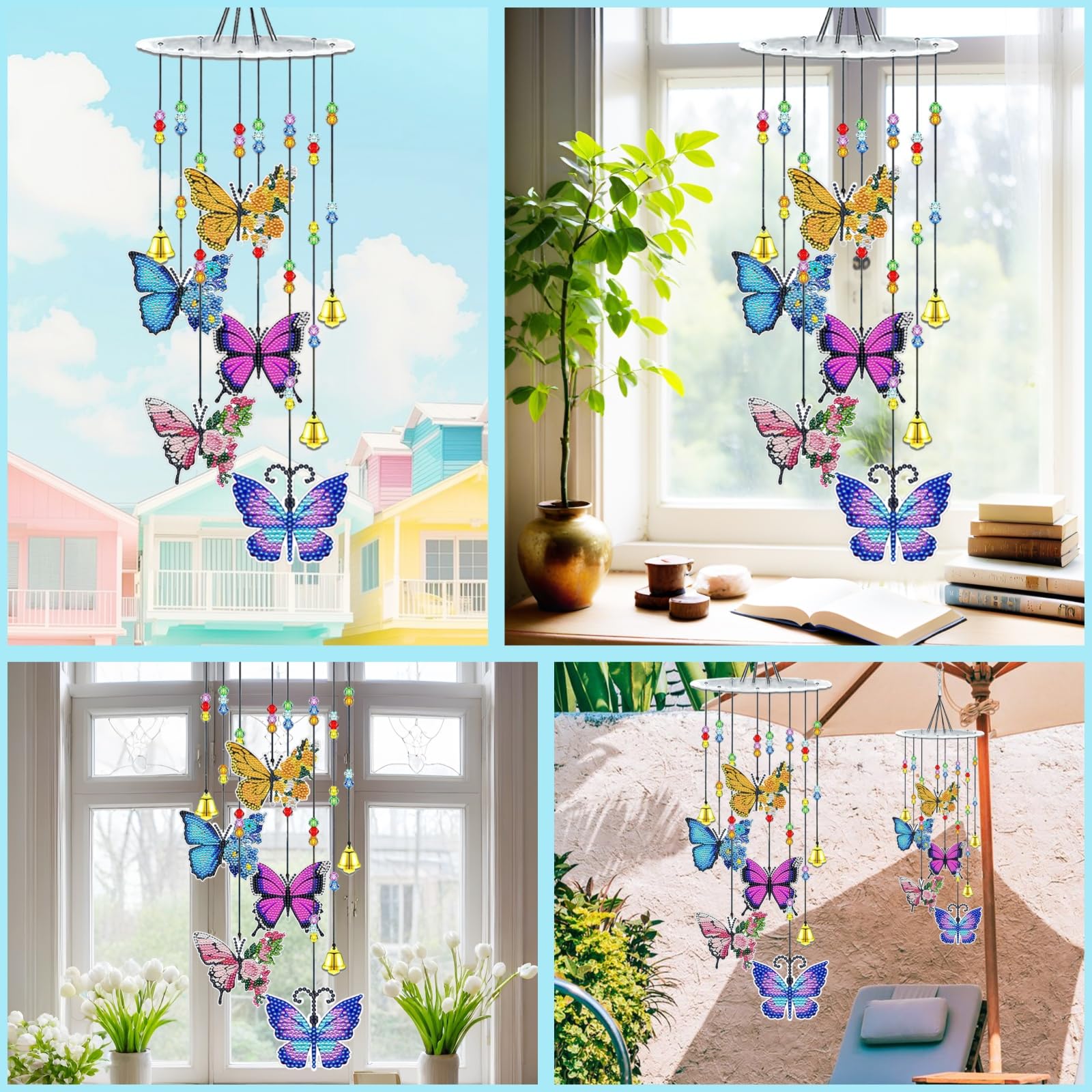 JeCuiK butterfly wind chimes brighten windows, gardens, and balconies