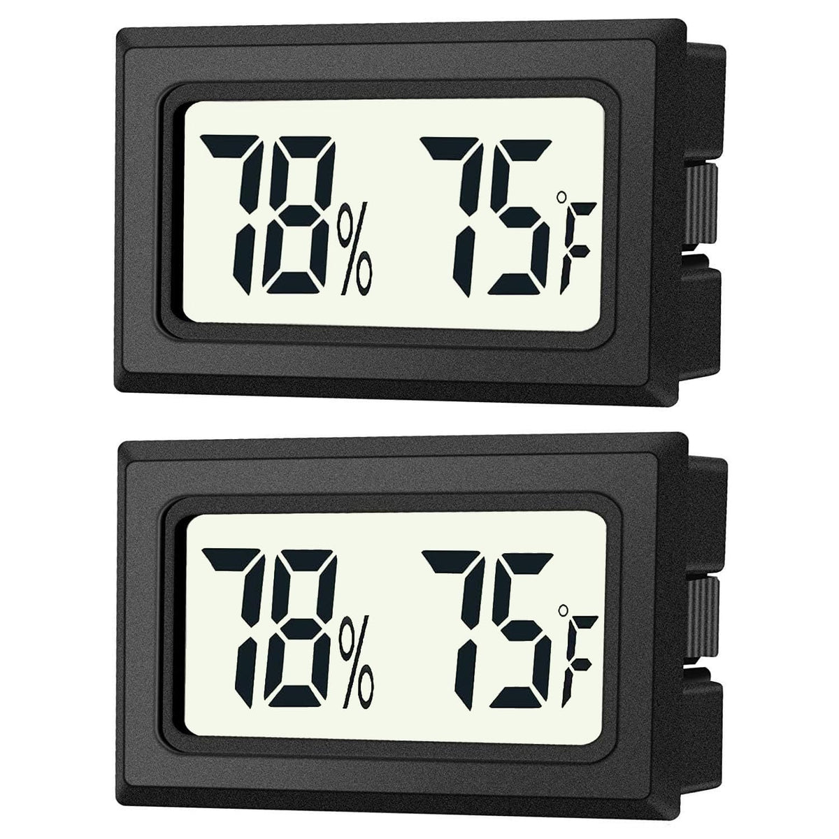 JEDEW compact LCD display hygrometer-thermometer for quick temperature and humidity checks.