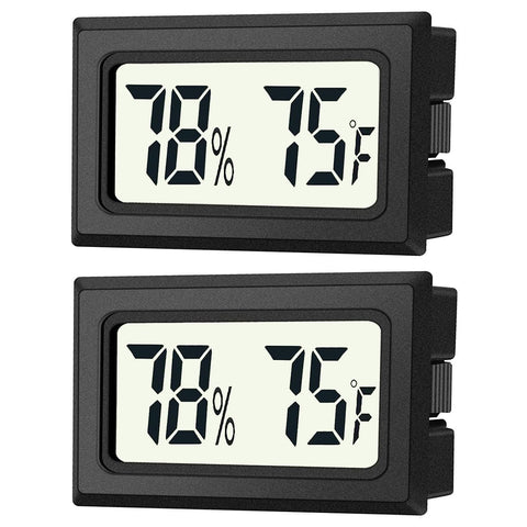 JEDEW compact LCD display hygrometer-thermometer for quick temperature and humidity checks.