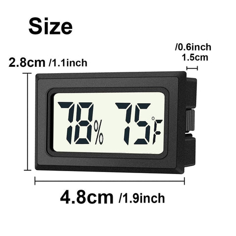 JEDEW portable mini-hygrometer fits on desks, shelves, or travel setups.