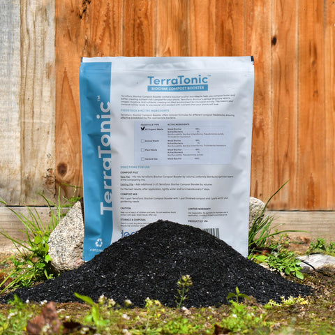 JEDEN TerraTonic Biochar reduces odors and pests around the compost area.