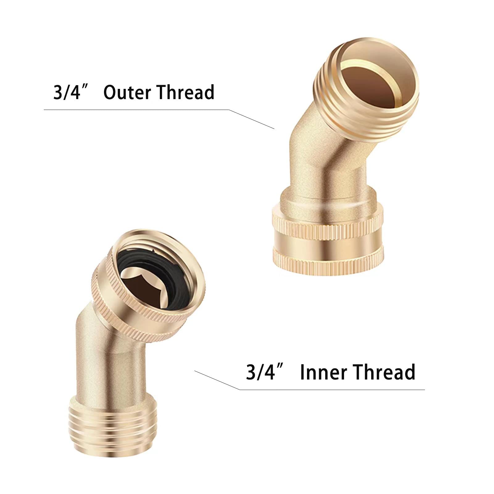 Jeeker brass elbow close-up showing durable finish.