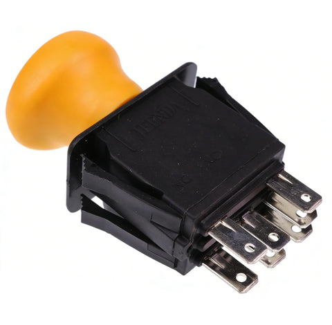 JEENDA Blade Clutch PTO switch front view with seven-terminal design for Cub Cadet compatibility.