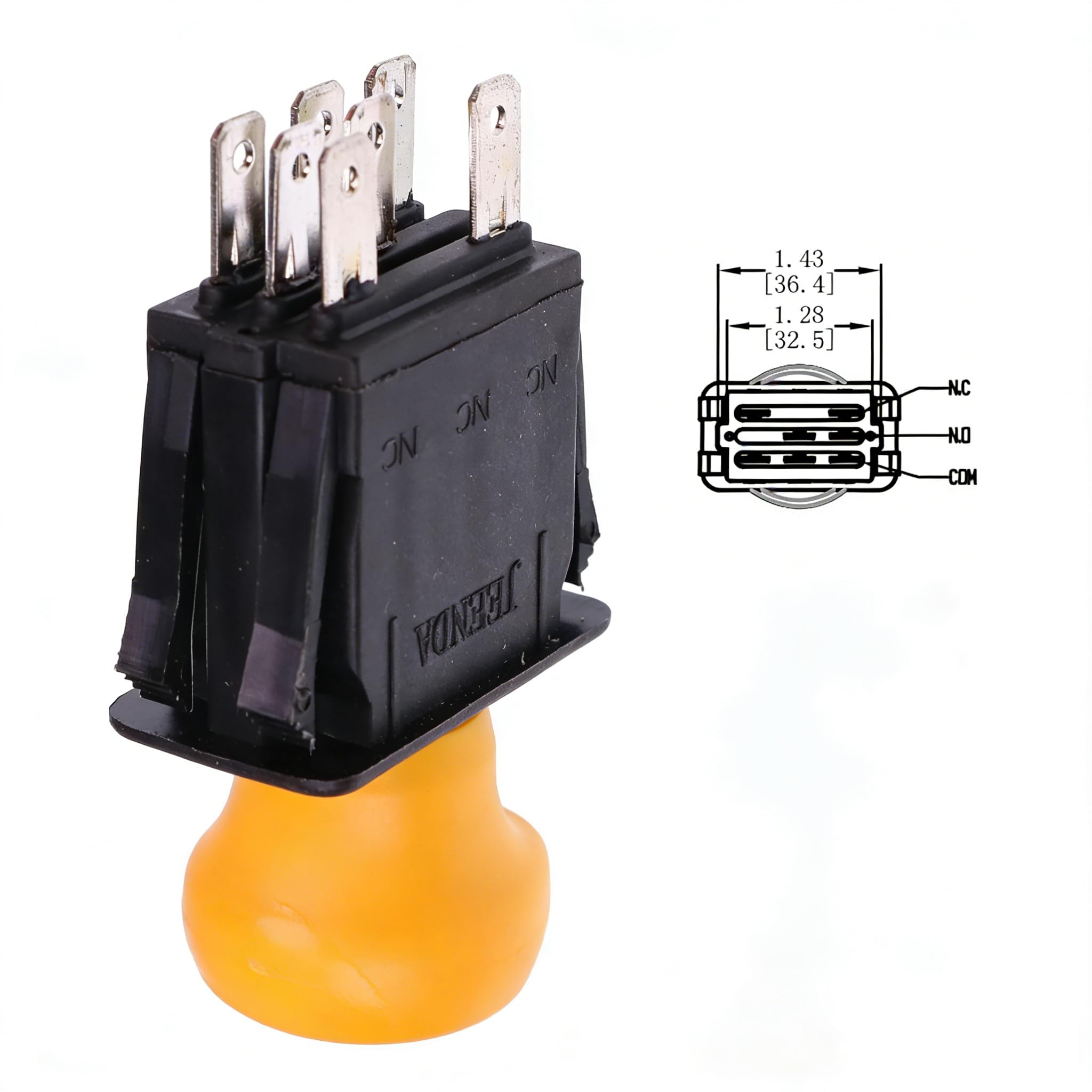 JEENDA Blade Clutch PTO switch side view highlighting the robust terminal block.