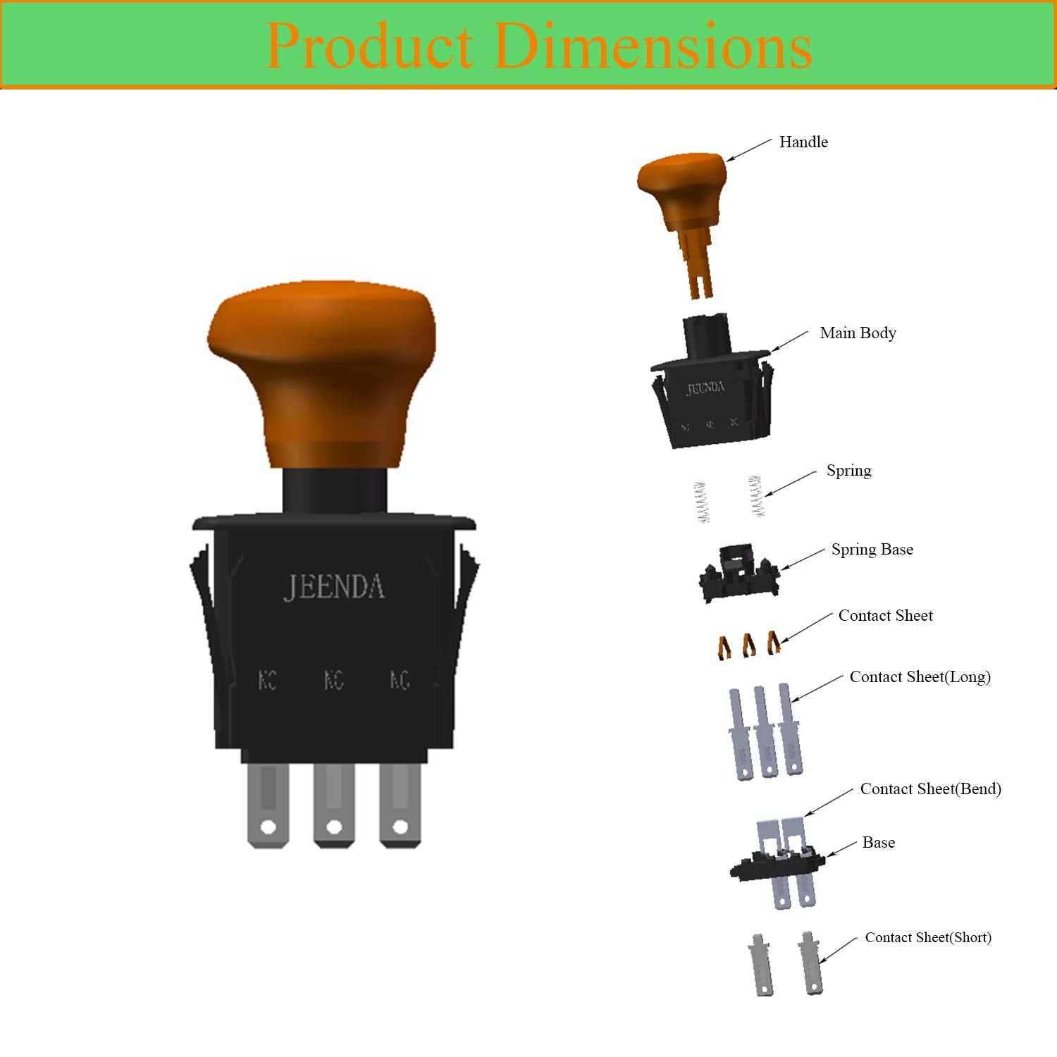 JEENDA PTO Switch 01002111 durable-materials indicate long-lasting replacement part