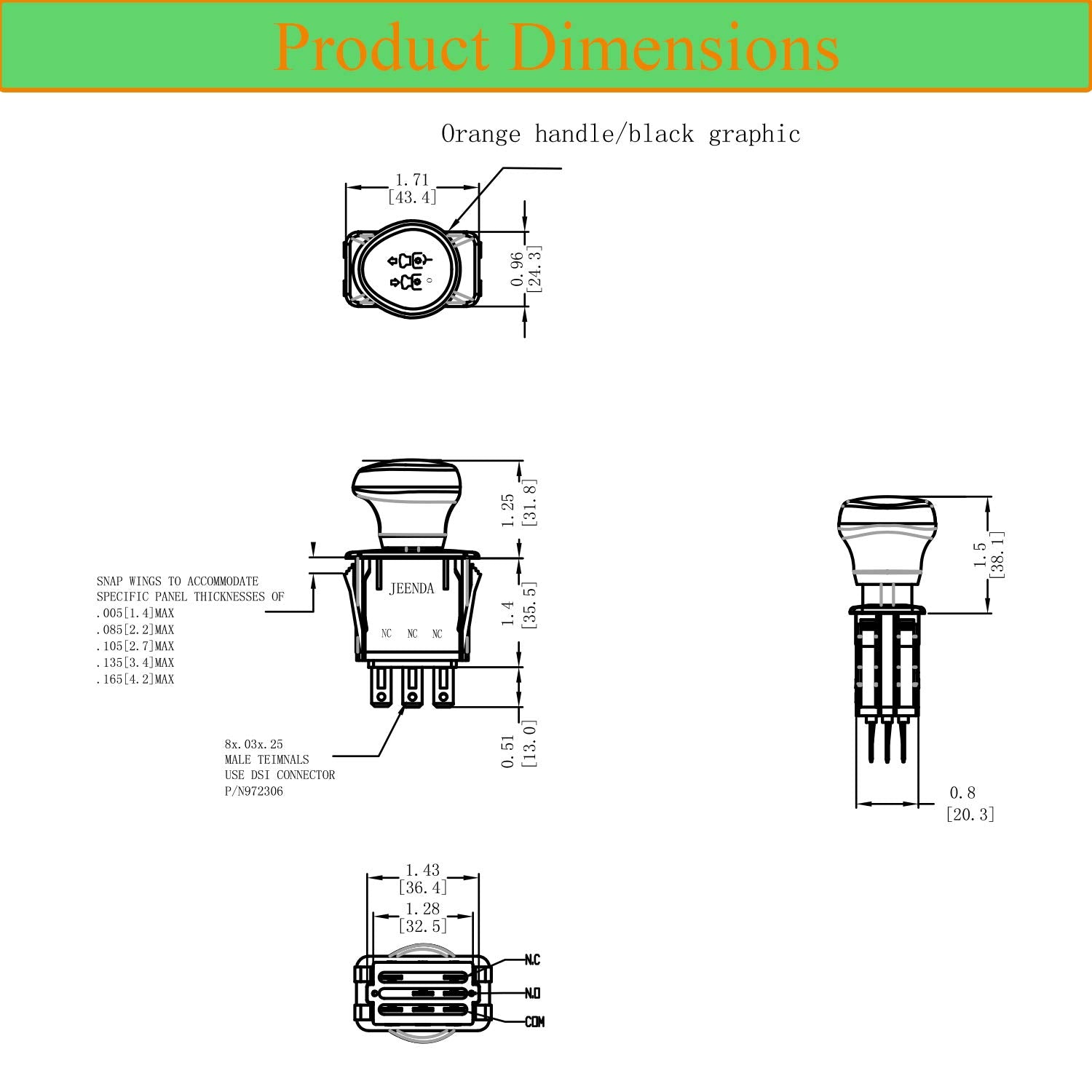 JEENDA PTO Switch 01002111 packaging image signals ready-to-install replacement