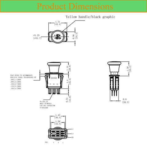 JEENDA PTO switch replacement, rugged construction for outdoor mower use