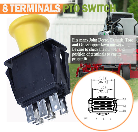 JEENDA PTO switch replacement, terminal layout showing eight terminals for secure wiring