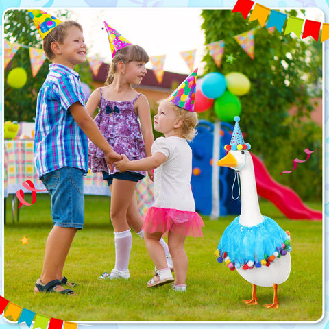 Jeere birthday outfit makes lawn geese more noticeable during celebrations