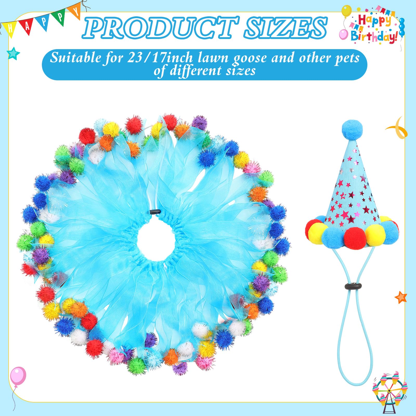 Jeere goose outfit tutu collar blue brightens cement goose for celebrations