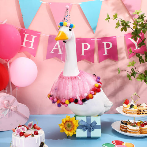 Jeere lawn goose decoration in vibrant pink brightens outdoor spaces for events.